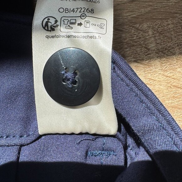 New Anthropologie Maeve Colette Ponte Crop Wide Leg Pants in Navy Blue 27 - Picture 8 of 11